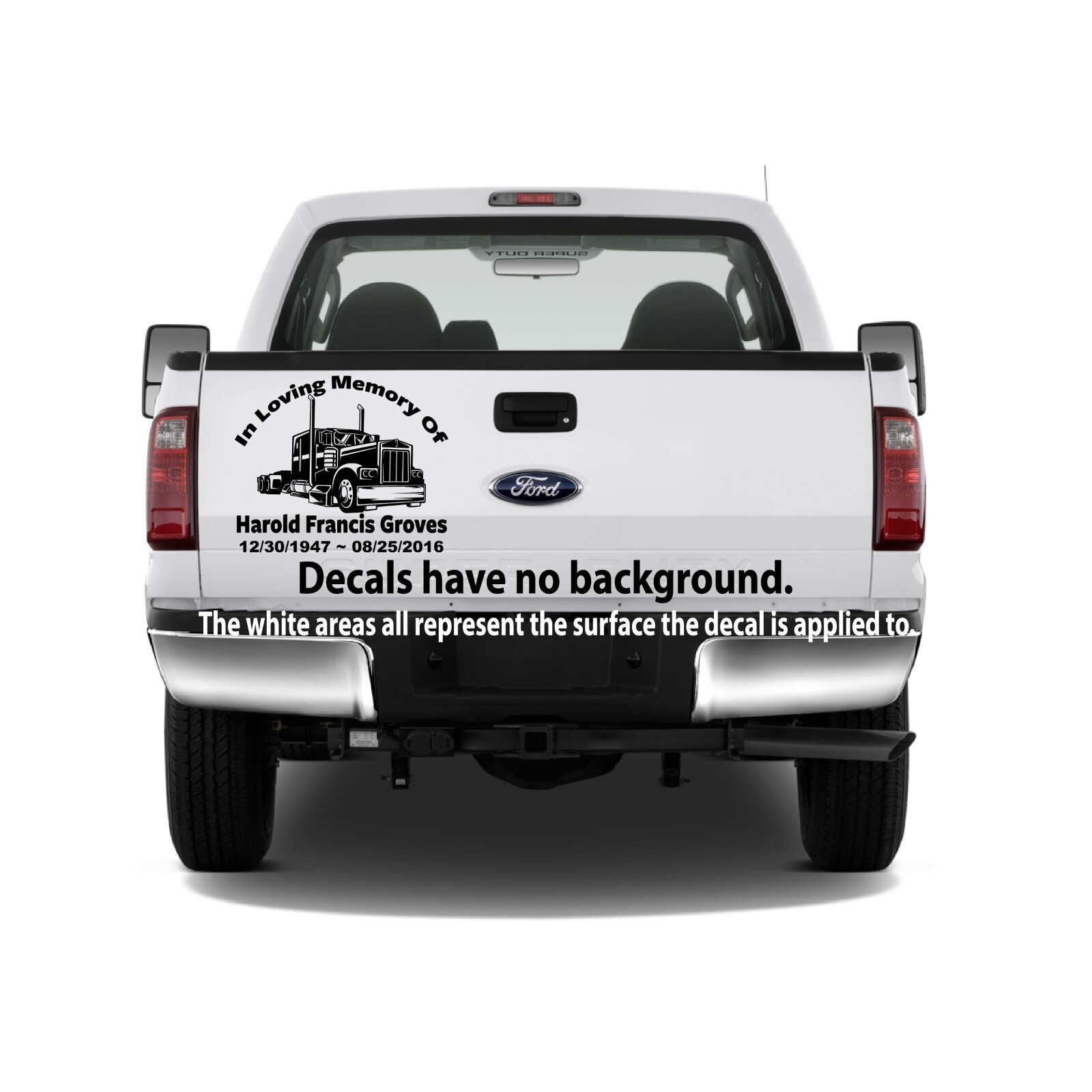 In Loving Memory – Semi Truck Sticker Decal Memorial Personalized Trucker