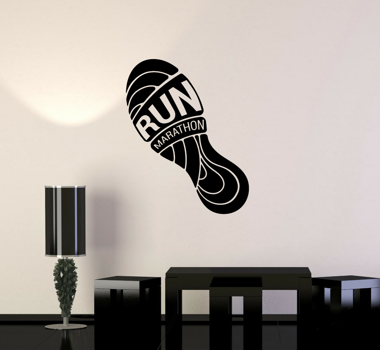 Vinyl Wall Decal Run Marathon Running Decor Runner Room Art Stickers (ig5577)