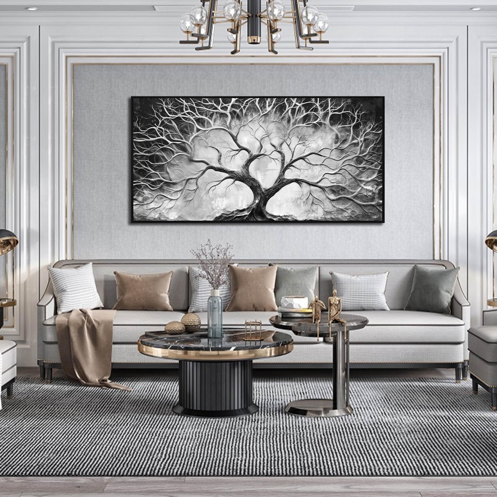 Black and White Wall Art for Bedroom – Black Framed Tree Canvas Wall Art for …