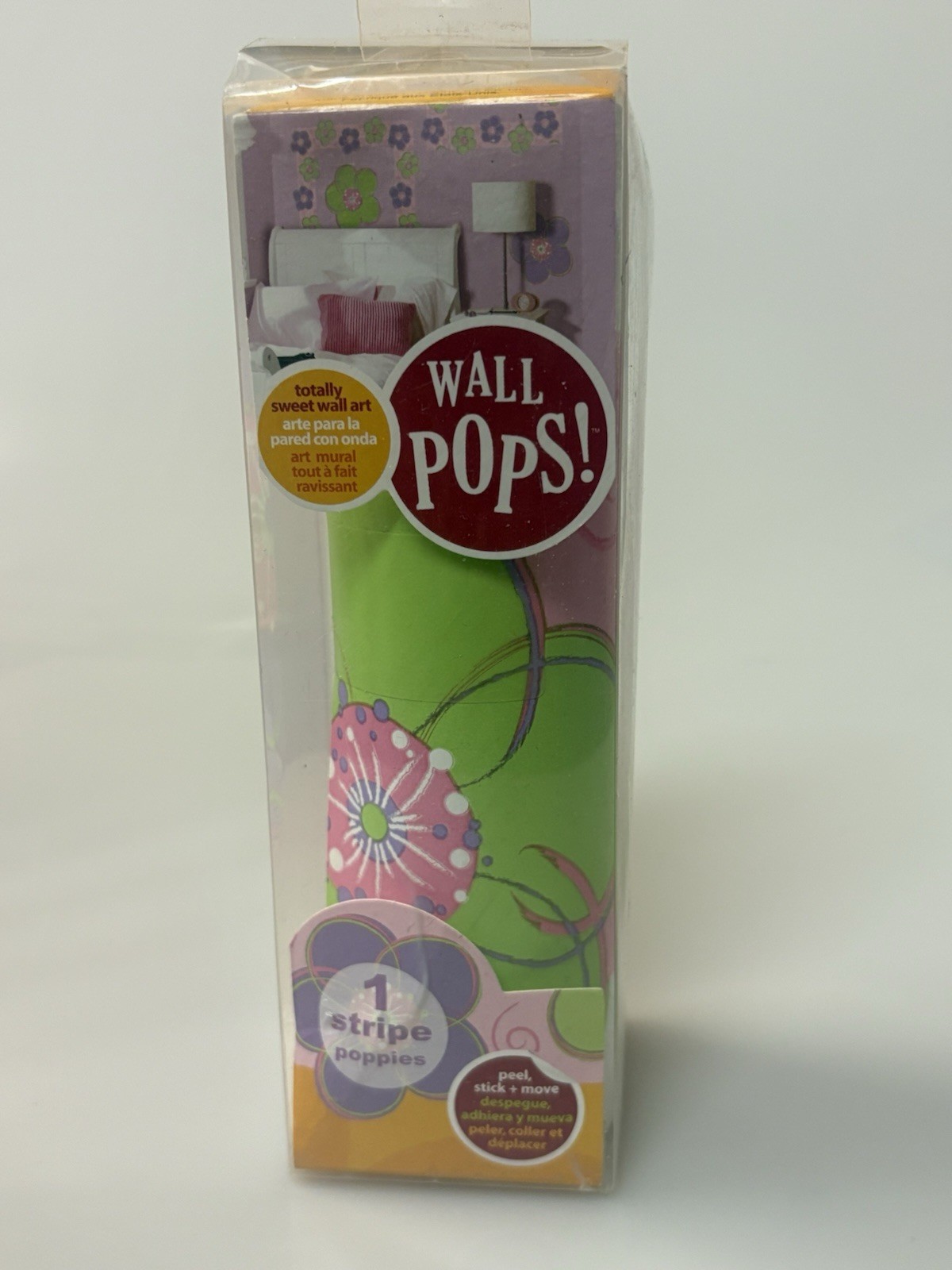 Wall Pops! 1 Stripe Poppies Peel & Stick Wall Art Removable Floral 6.5×16 ft NEW