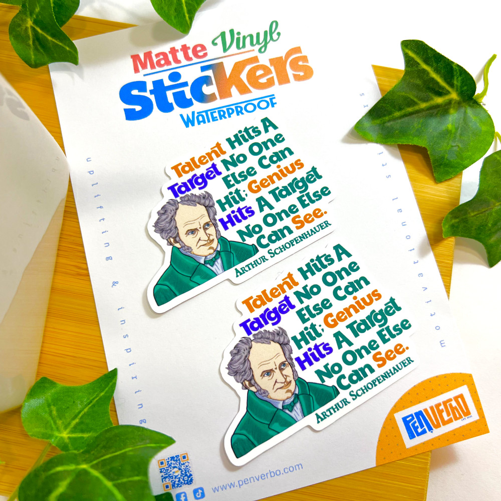 Arthur Schopenhauer Quote Sticker 2pcs | Motivational Sticker | 0080