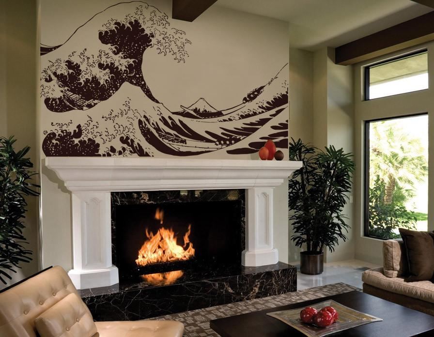 Japanese The Great Wave Off Kanagawa by Hokusai Wall Decal. Stickerbrand #363