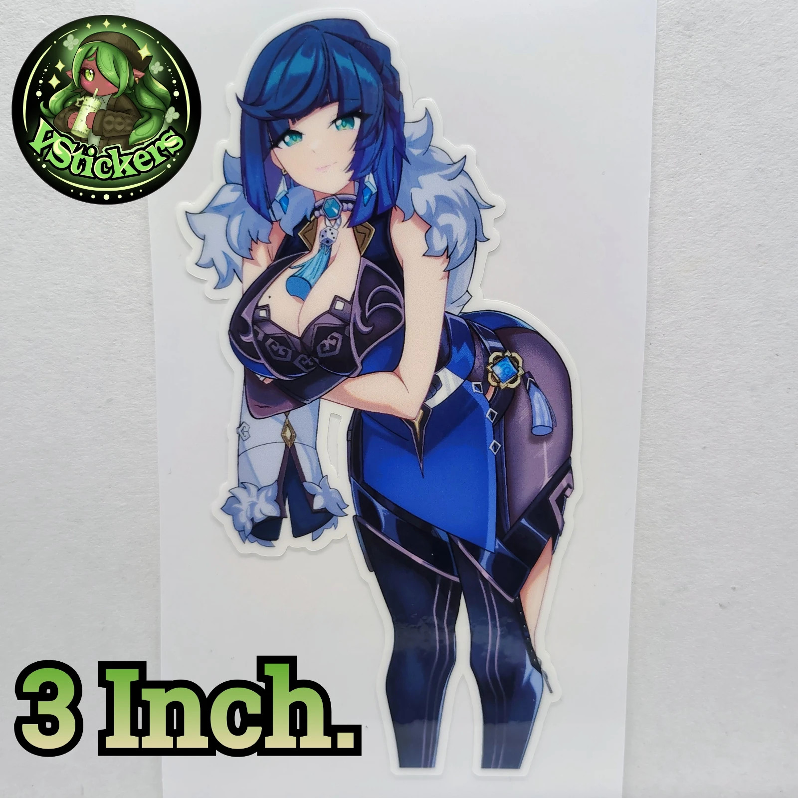 [Genshin Impact][3 Inch.] Yelan Fan Art Water-Resistant Vinyl Sticker!