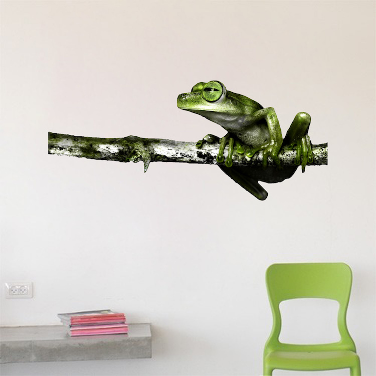 Frog Wall Decal Mural Tree Branch Nature Wild Animals Removable Wall Art, a13
