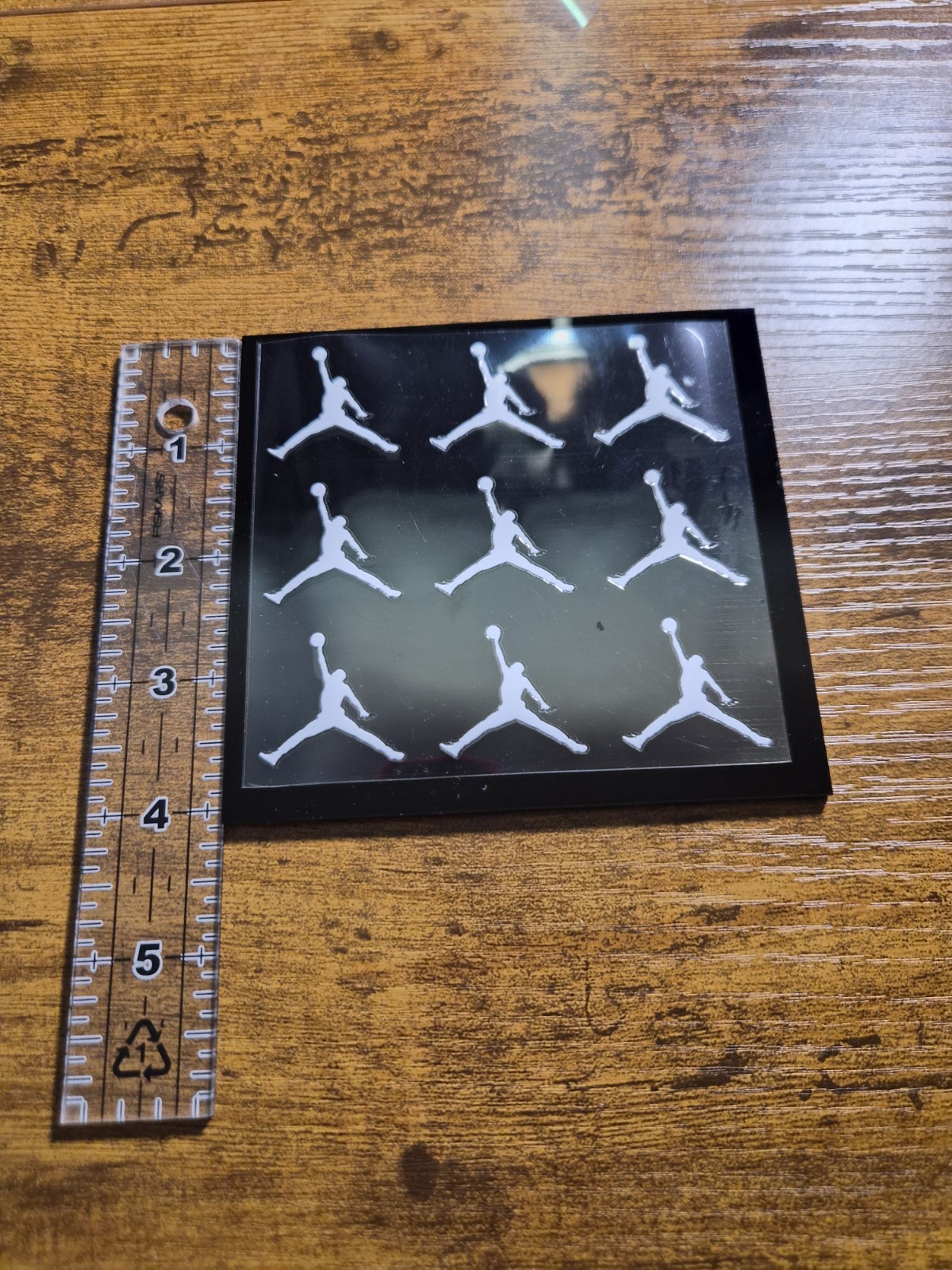 9 pc. AIR MICHAEL JORDAN JUMPMAN Silver UV DTF Decal Sticker waterproof USA