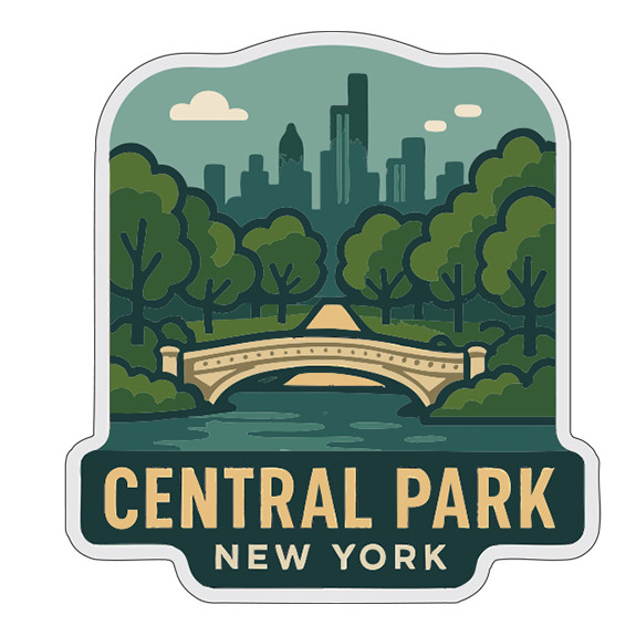 Central Park New York Sticker Decal Vinyl Die-Cut Symbolic Landmark Design
