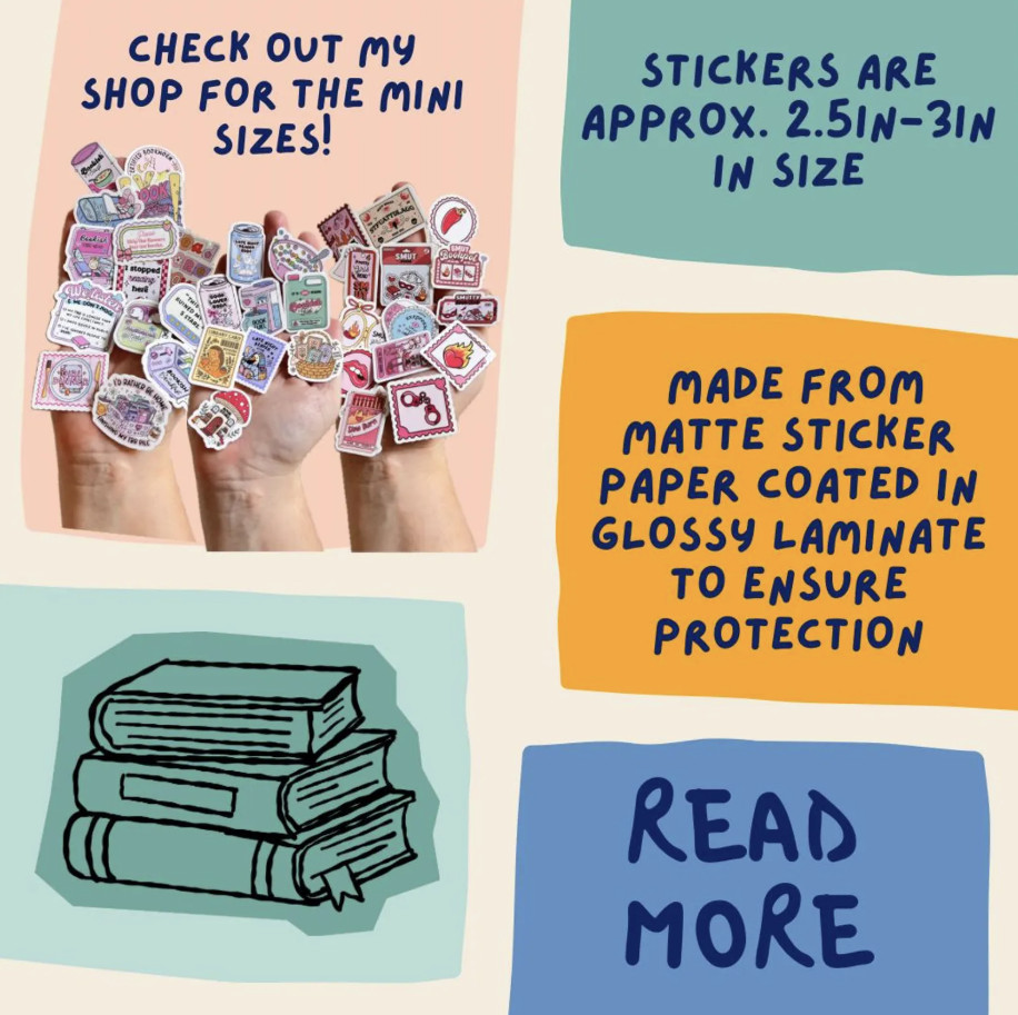 Books Pink Heart Sticker Cute Book Lover Bookish Reading Aesthetic