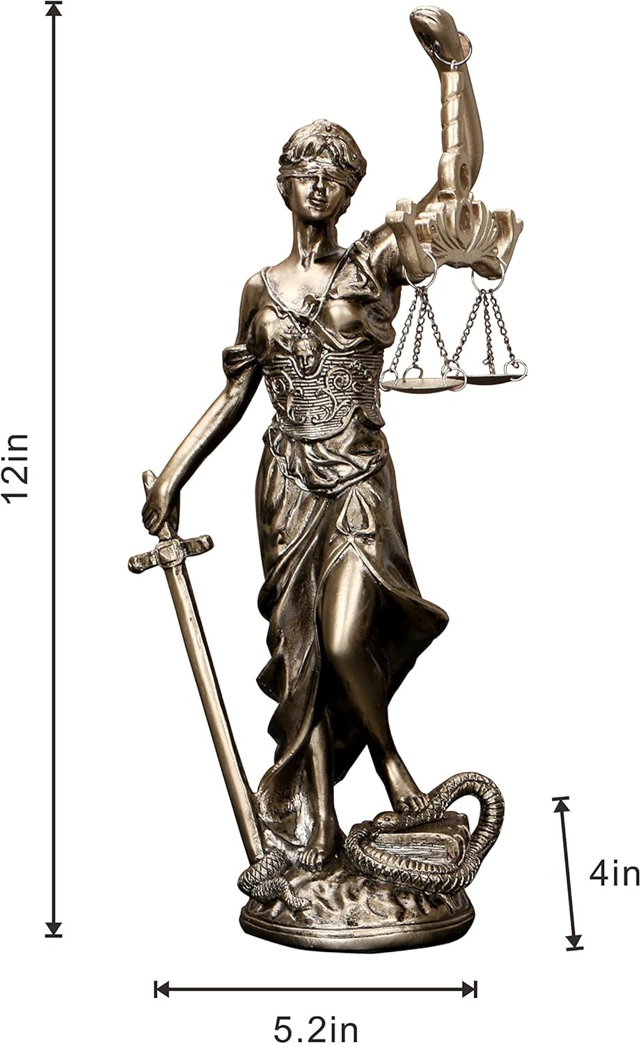 12 in Lady of Justice Statue Lady Justice Law Statue Blind Goddess of Justice Sc
