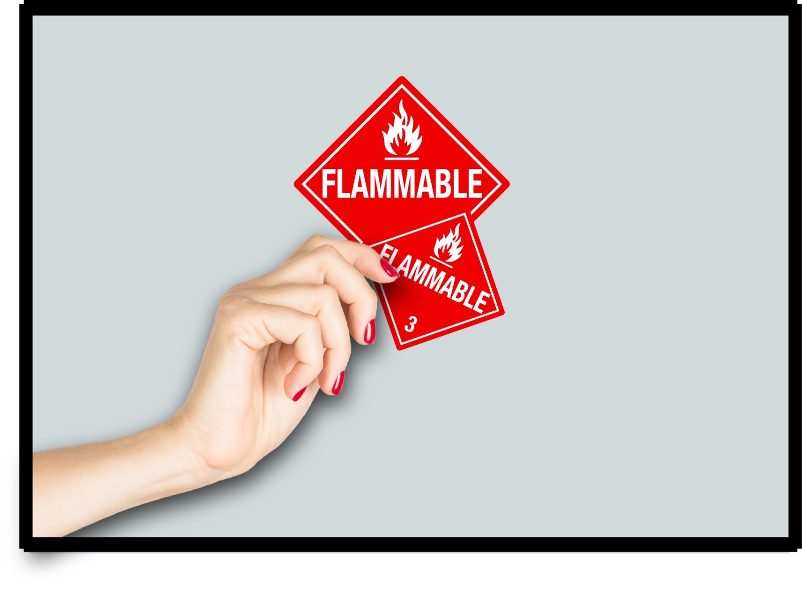 Flammable Decal Sticker Warning Red Diamond Work Shop Explosives Caution Danger