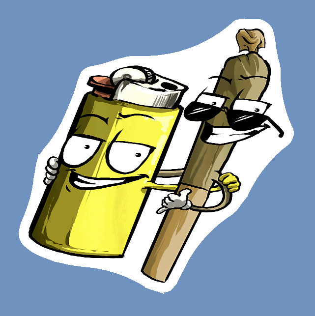 Joint and Lighter Best Friends Weed Sticker 420 Decal UV Safe stoner ganja