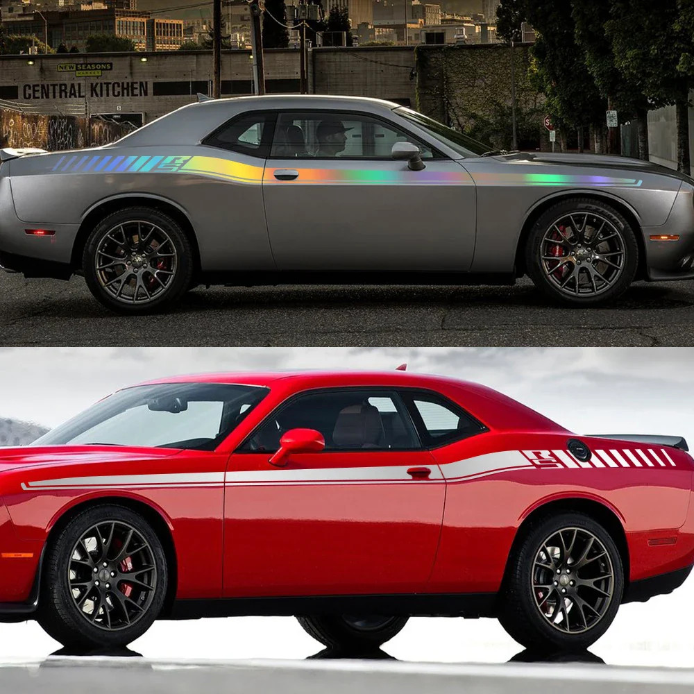Aftermarket Dodge Challenger Full-Length Waistline Accent Stripe Decal Kit (2 Pc