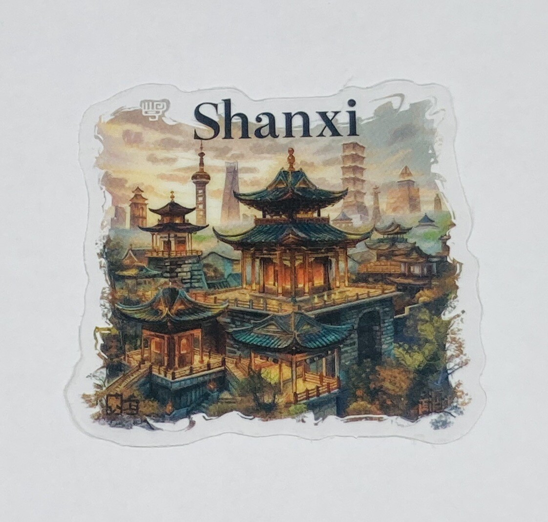 Shanxi Transparent Sticker Travel City Buildings Art Decal Vinyl Souvenir Tc6