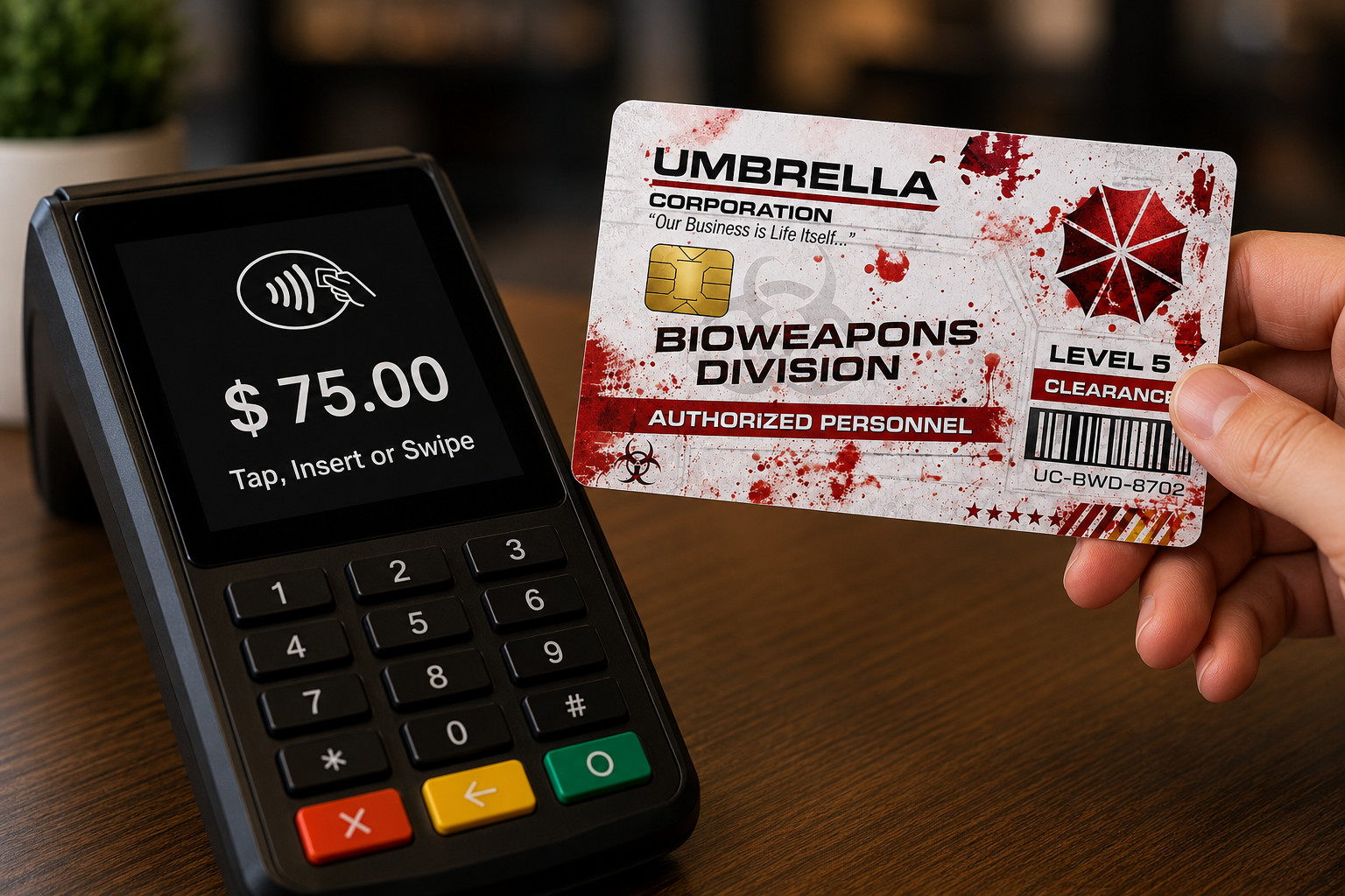 Red & White Umbrella Lab Clearance Credit Card Skin Debit Card Vinyl Sticker
