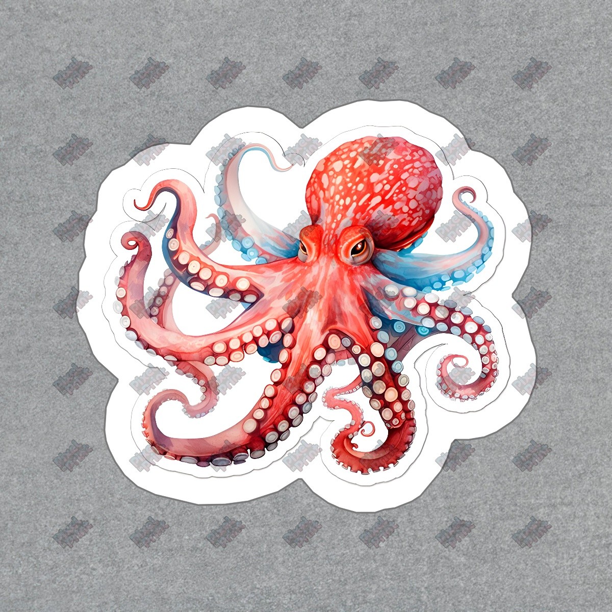 Colorful Octopus Vinyl Sticker Marine Life Decal for Water Bottles, #982891