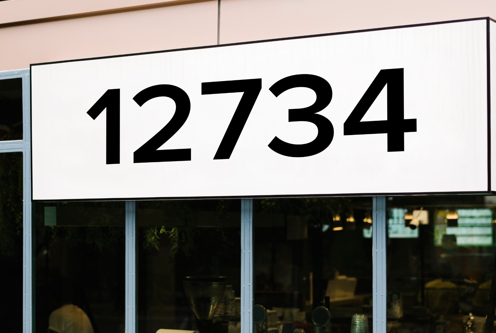 Large Modern Minimalist Storefront Numbers Vinyl Decal Business Window Proxima