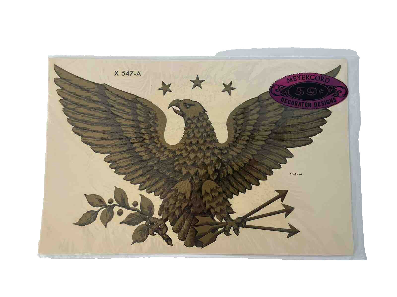 Meyercord Decals Gold Eagle 547-A 13" x 8" NEW FACTORY SEALED