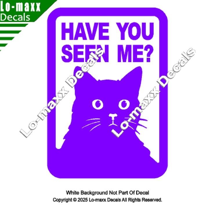 Have You Seen Me Lost Cat Sticker Art Funny Vinyl Decal For Laptop Door Locker