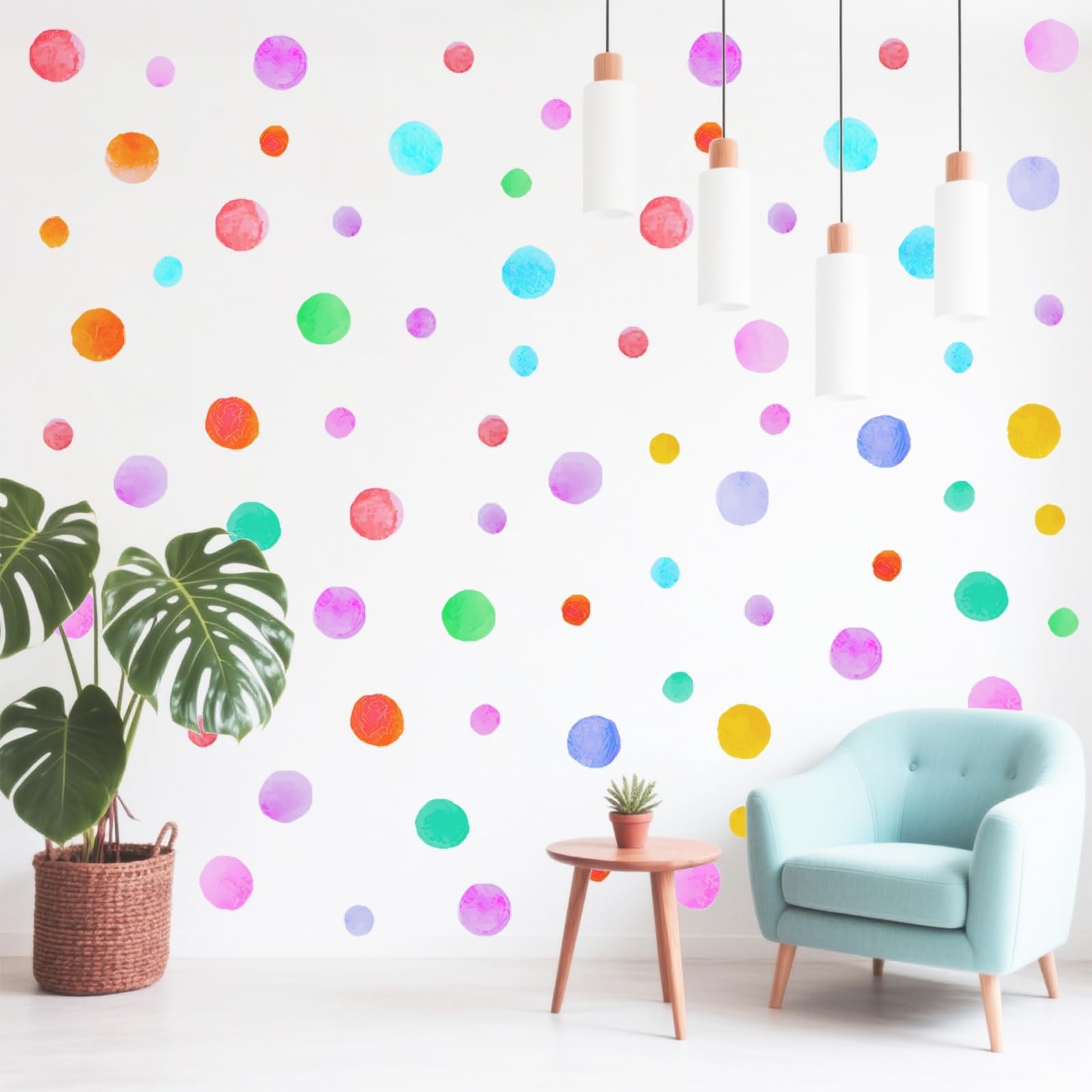 152Pcs Polka Dot Wall Decals Colorful Peel and Stick Stickers, Removable Deco…