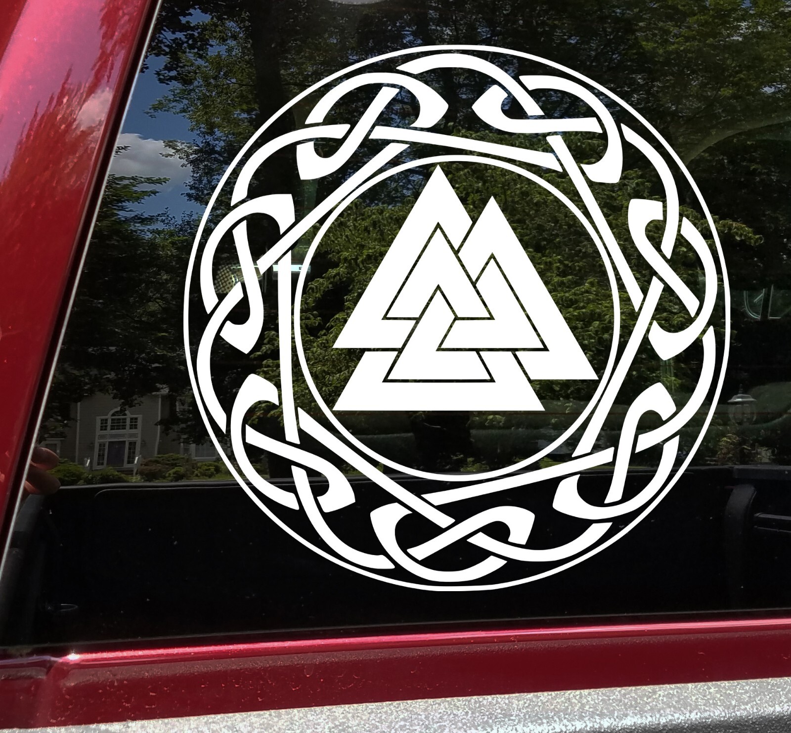 Celtic Knot Circle with Valknut Vinyl Decal | Viking Nordic Mythology | Die Cut