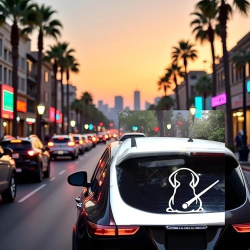 Reflective White Rear Wiper Decal Dog Stickers for Cars Funny Animal Dog