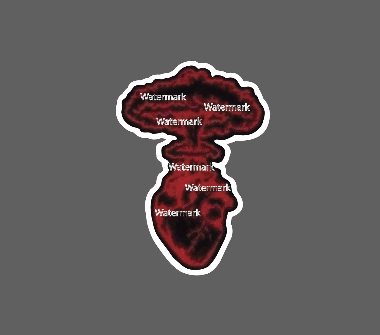 Heart Bomb Sticker Nuke Waterproof NEW