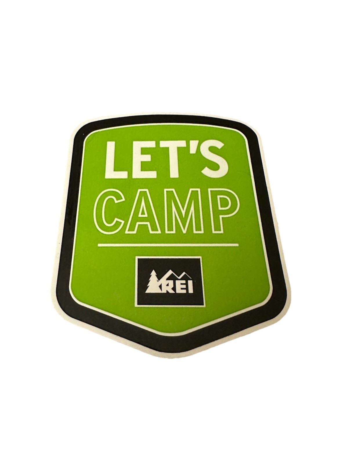 Official REI Let’s Camp Sticker Decal – Tent Trees Camping Outdoor – CHOOSE 3.5”