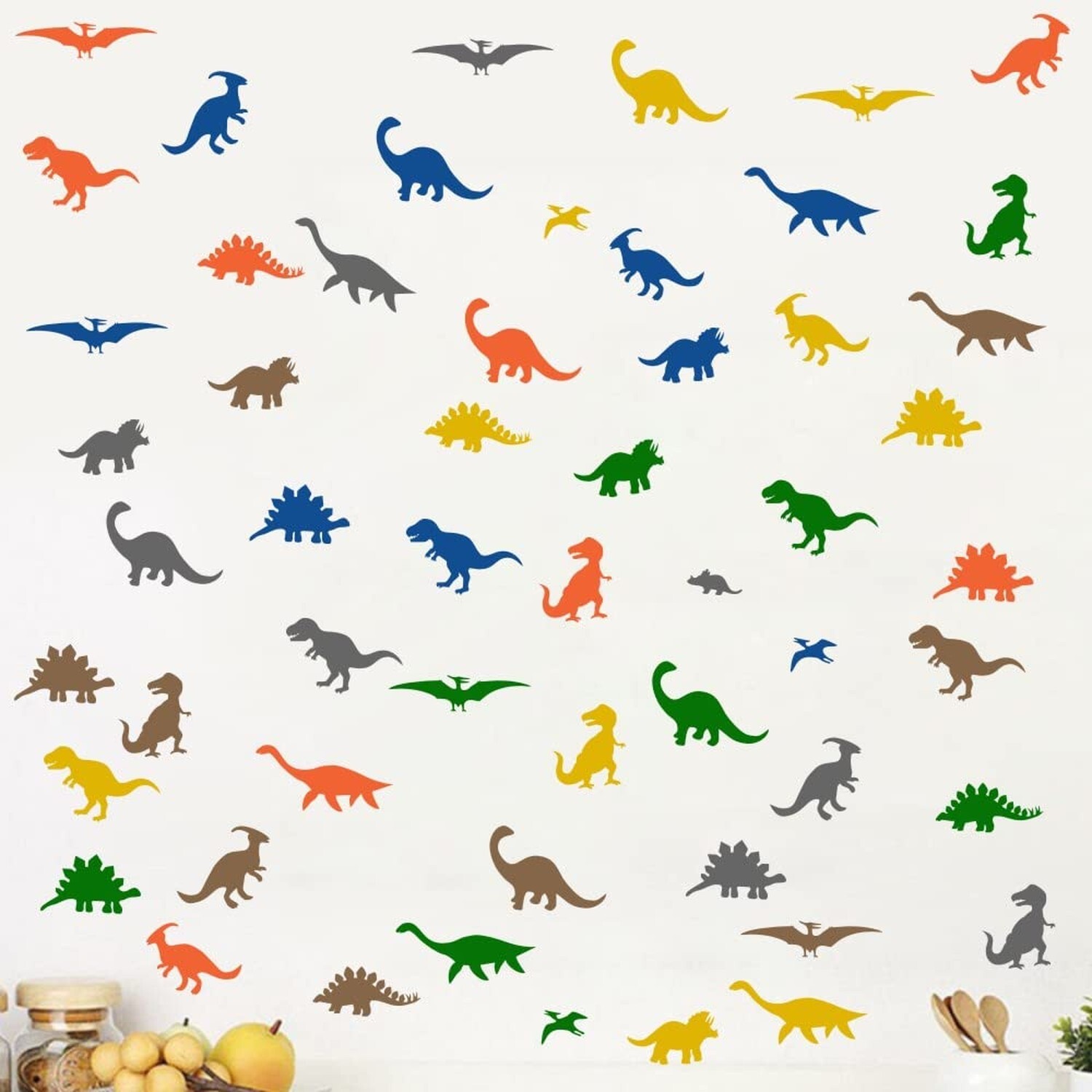 Dinosaur Wall Sticker Vinyl Decals for Nursery Bedroom Boys or Girls Room Pla…