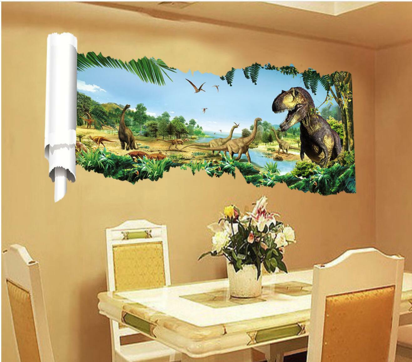 3D dinosaur Jurassic Removable Wall Stickers Decal Kids bed room Living room USA