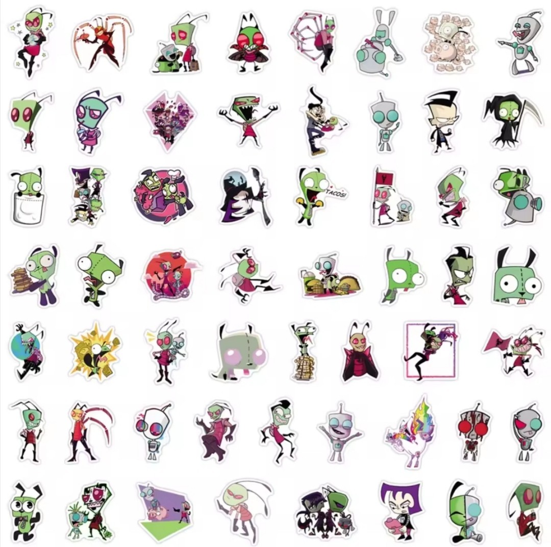 10 PCS Invader Zim (Unofficial) Cartoon Kids TV Show Stickers BRAND NEW Set 2