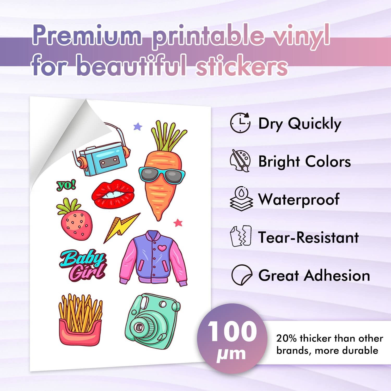 Lot 20-100PK KOALA Printable Vinyl Sticker Paper Waterproof 8.5×14 Glossy White