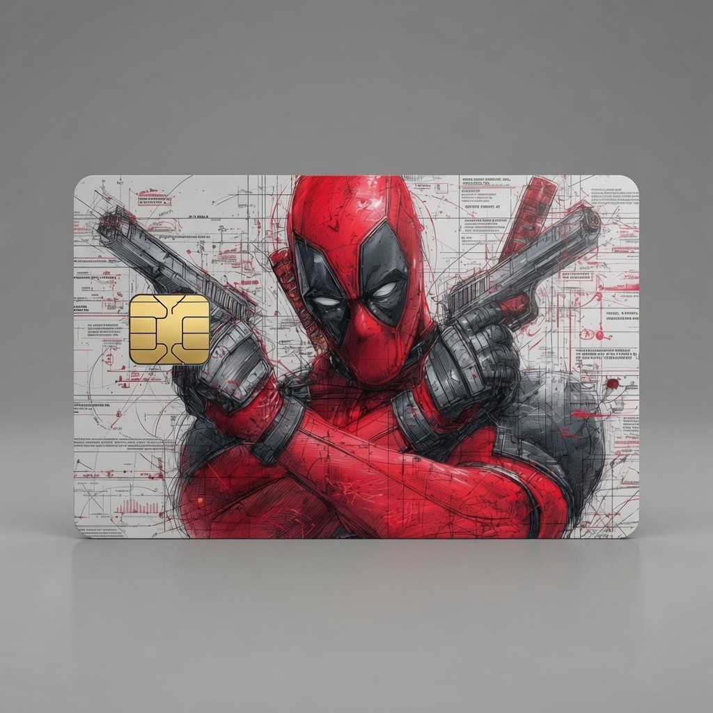 Deadpool Red Black Comic Hero Debit Card Credit Card Skin Vinyl Sticker