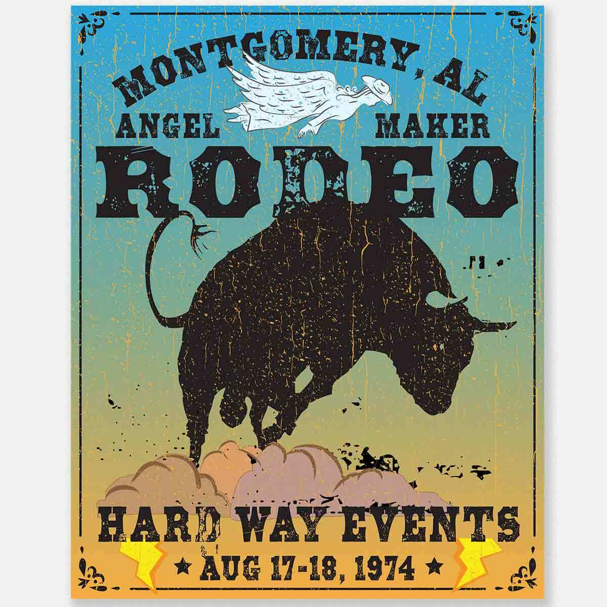 Montgomery Rodeo Premium Stickers & Magnets / Angel Maker Bull, Hard Way Events