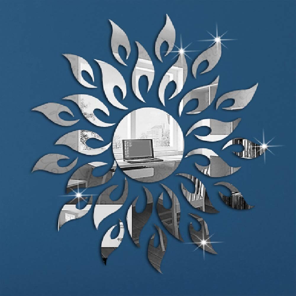 2 x Sunflower Mirror Wall Stickers Decor Acrylic DIY Self-Adhesive Wall 🔥NEW🔥