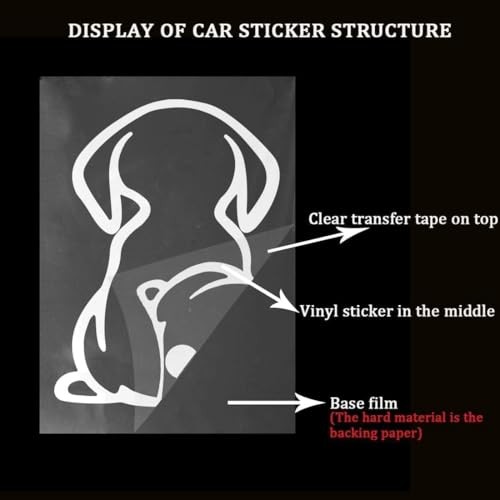 Reflective White Dog Tail Wiper Decal, Funny Moving Animal Design for Car Rear