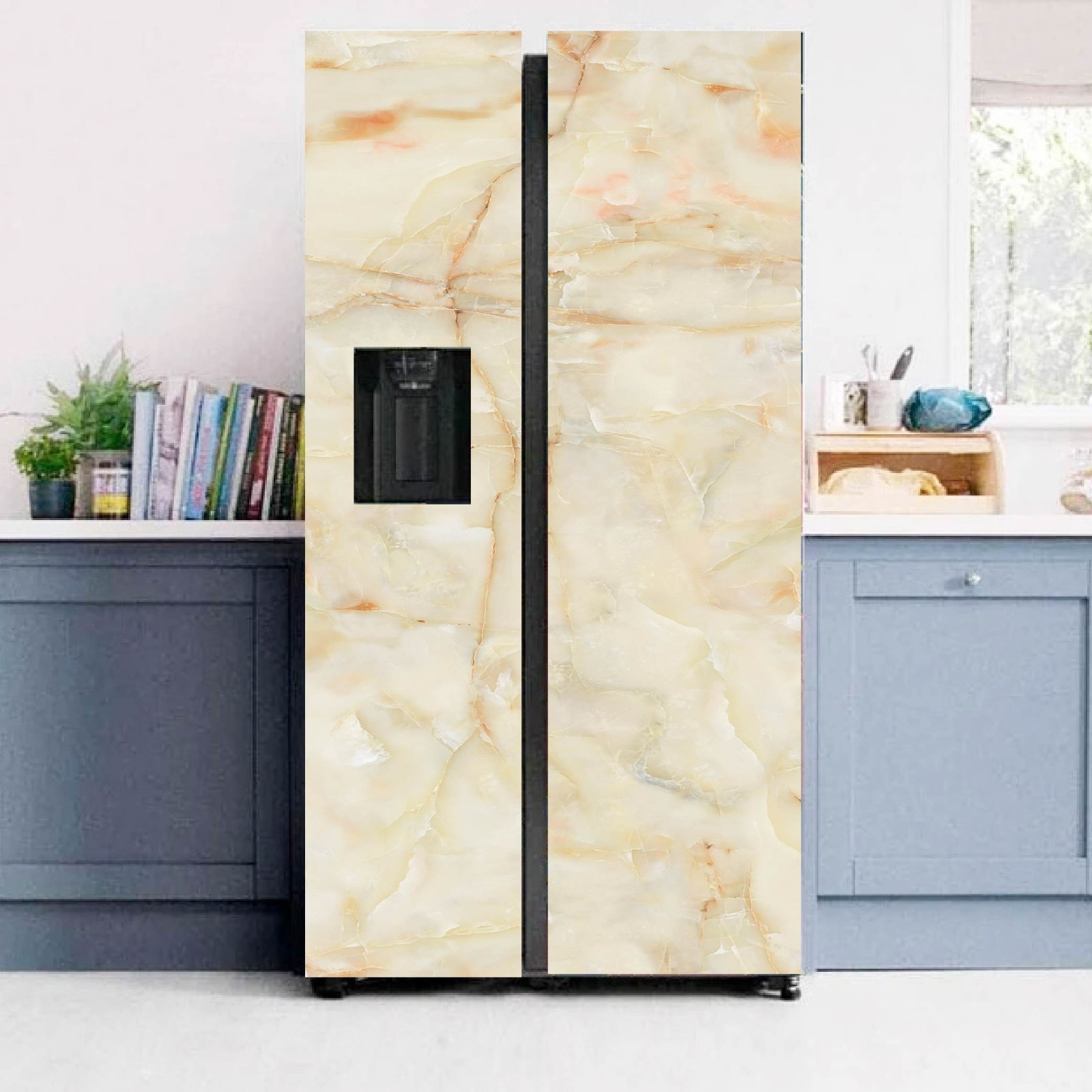 Marble Fridge Wrap Removable, Renter Friendly Upgrade