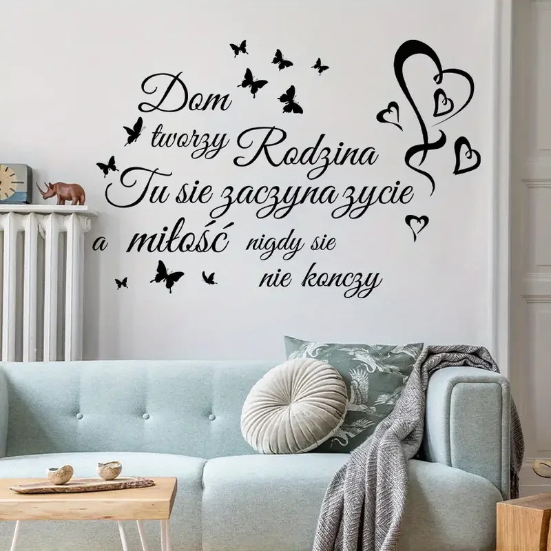 Warm Family Slogan Love Decorative Wall Art Sticker for Bedroom, Living Room
