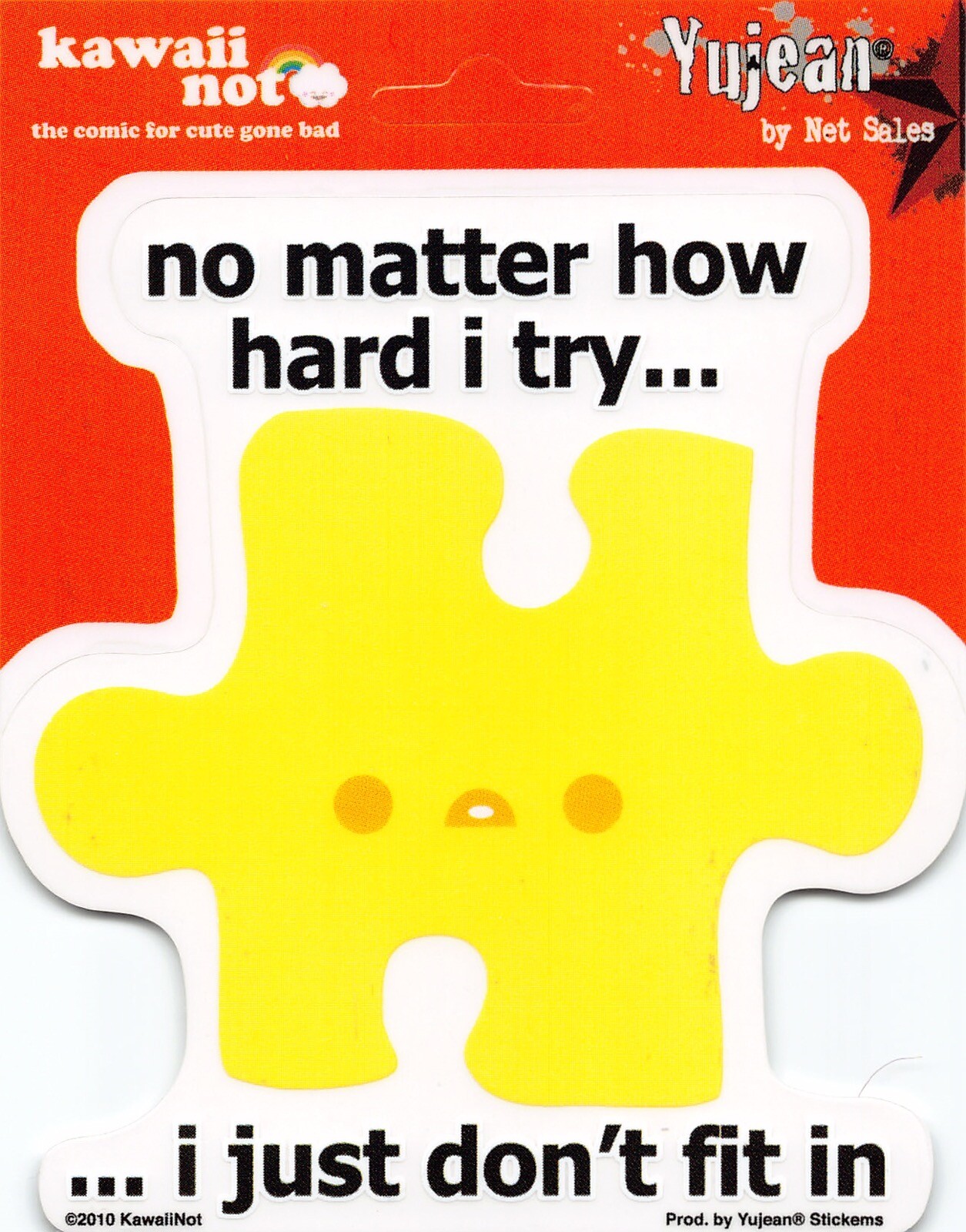 Puzzle Piece I Just Don’t Fit In Kawaii Not Die-Cut Decal Sticker New Cute Humor