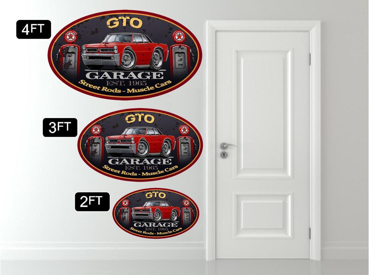 1965 Pontiac GTO Hardtop Garage Sign Wall Art Graphic Sticker
