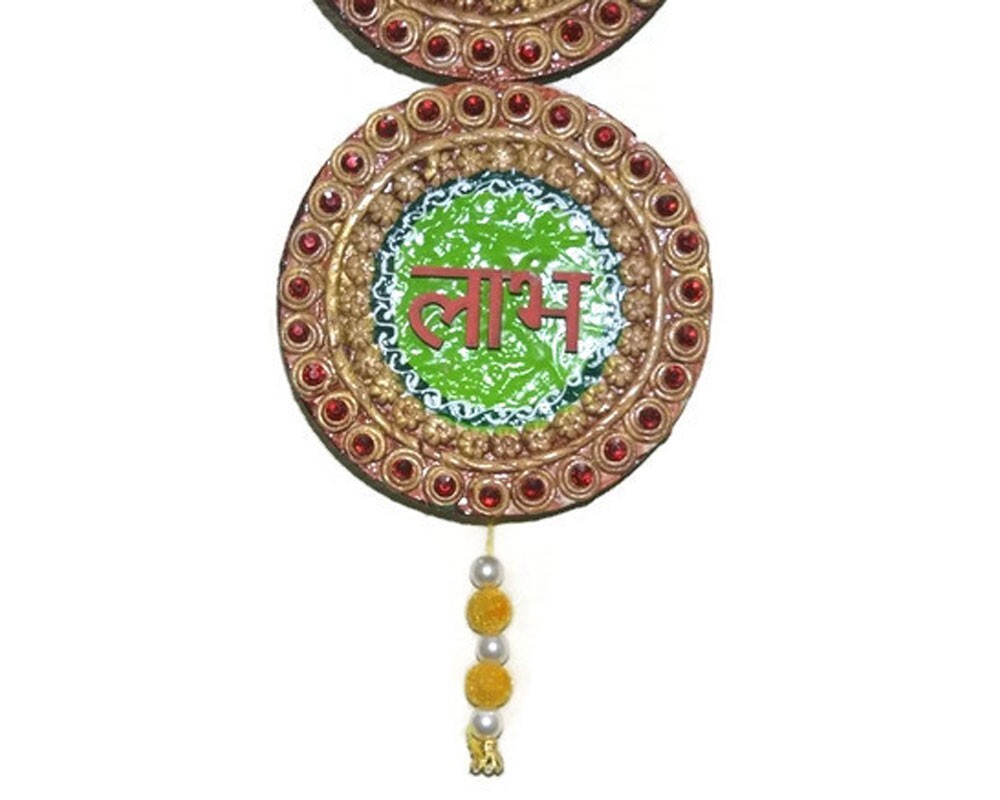 Wooden Shubh Labh Wall Hanging, Wall Decor, Door Decor Item, Handmade Home Decor