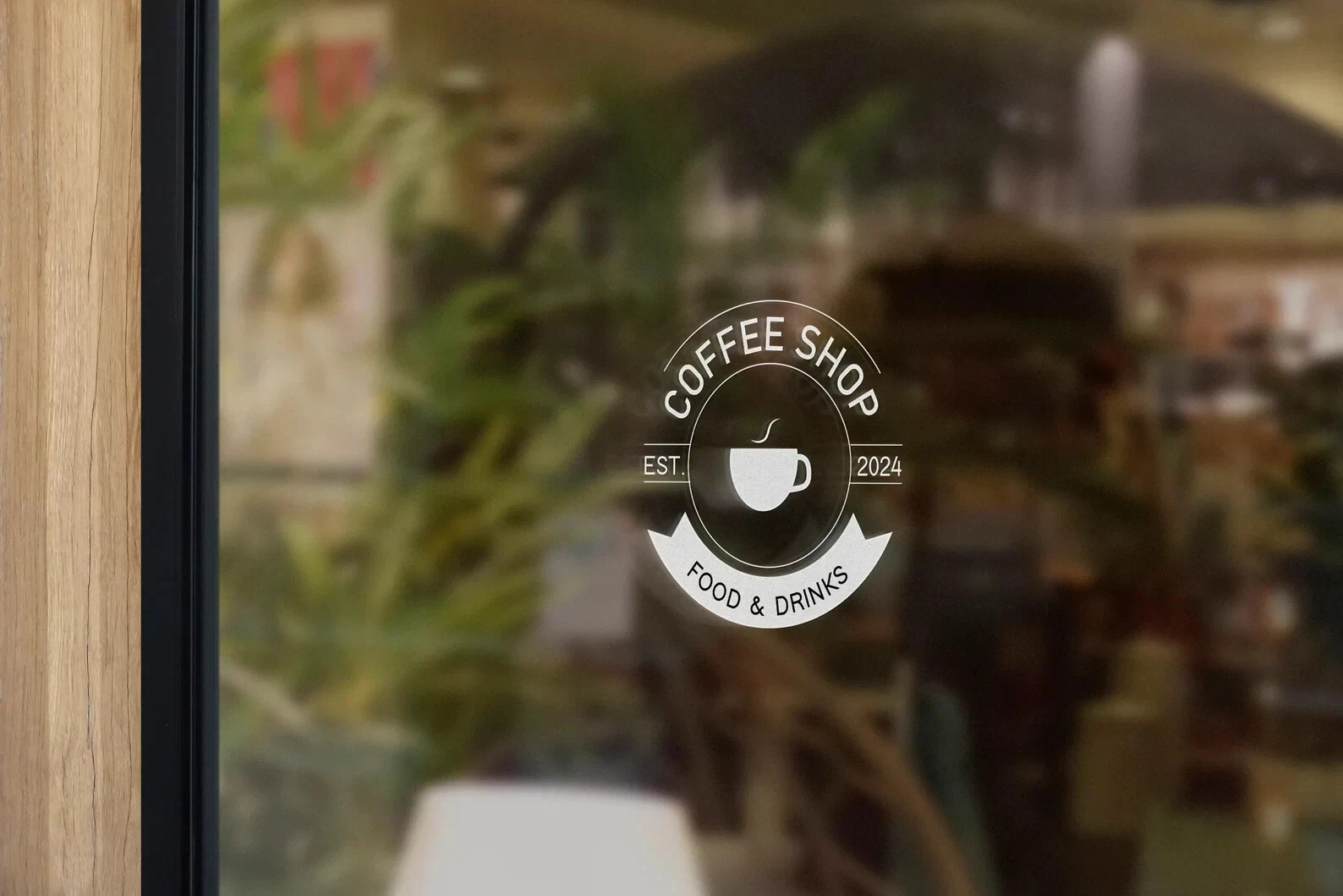VΛ Custom Coffee Shop Window Decal Logo Sticker Business Sign Peel & Stick