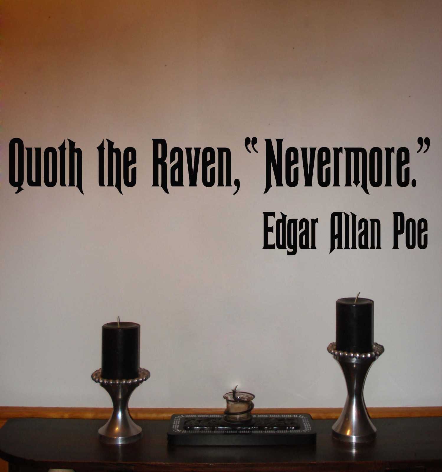 Edgar Allan Poe Raven Nevermore Poetry Quote Vinyl Wall Sticker Decal
