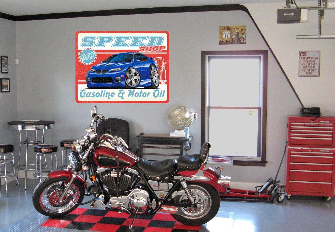 2004-06 Pontiac GTO SPEED SHOP Garage Sign Wall Art Graphic Sticker