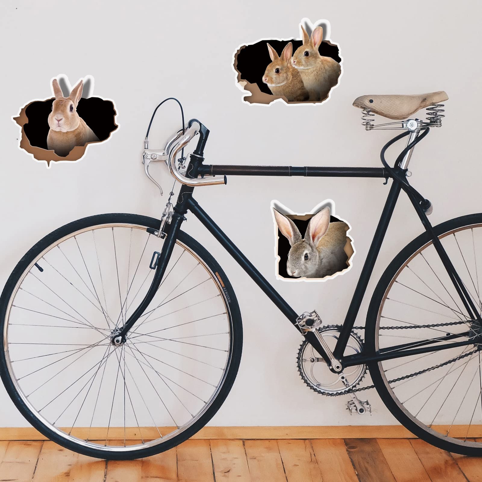 4 Pieces 3D Wall Stickers,Realistic Rabbit Stikers,Hole Wall Rabbit in A Hole…