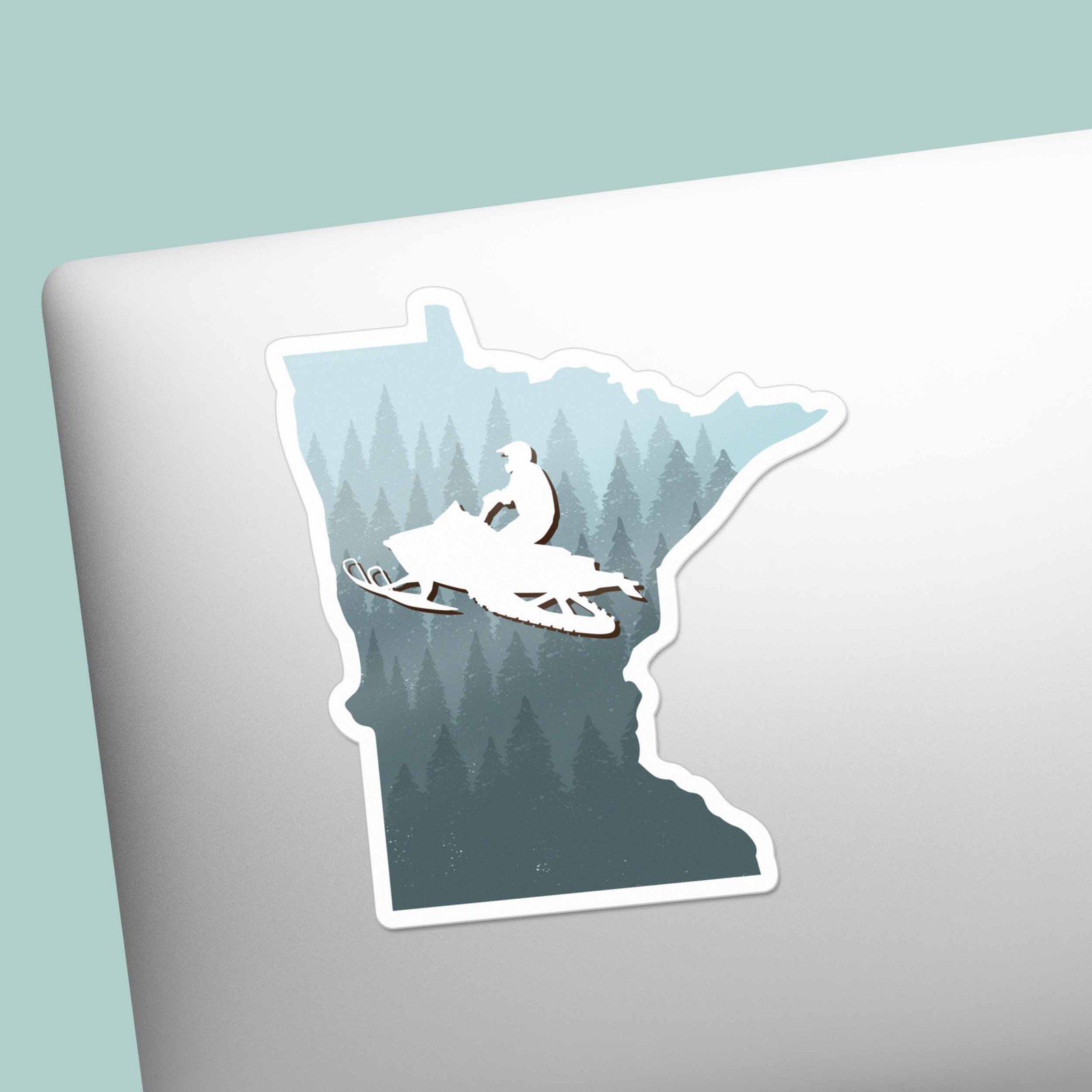 Snowmobile Minnesota Sticker – Cool Midwest Winter Sports Decals for Laptop