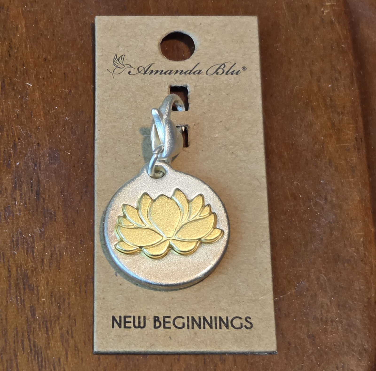 NEW Amanda Blu LOTUS Charm NEW BEGINNINGS Gold and Silver Two Tone