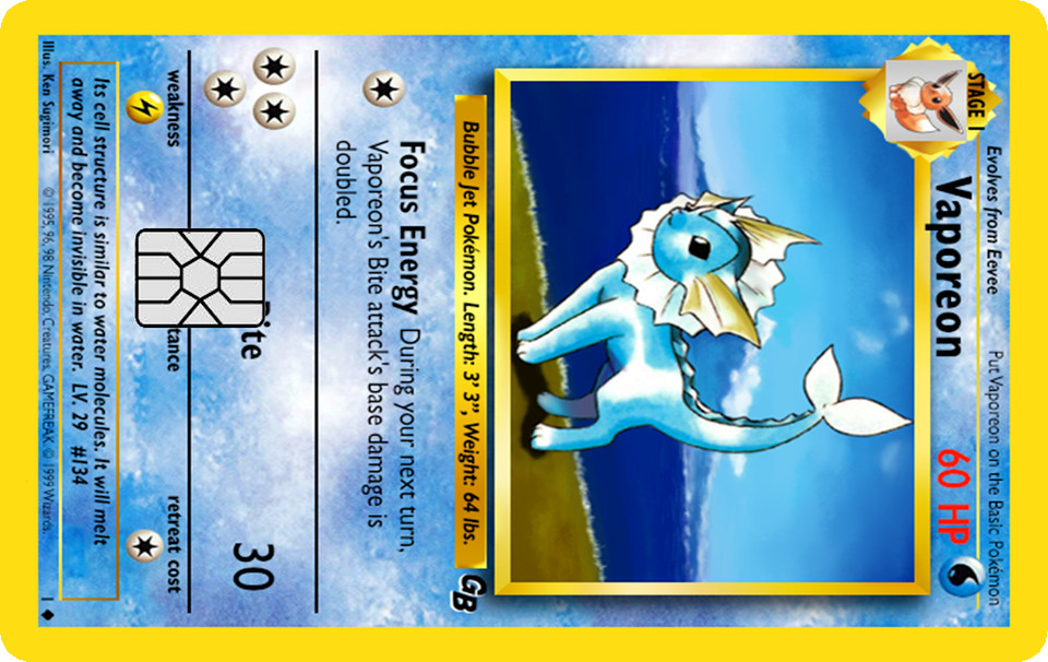 Pokémonster Card Collection Credit Card Skin / Wrap Decal Pre-Cut Sticker