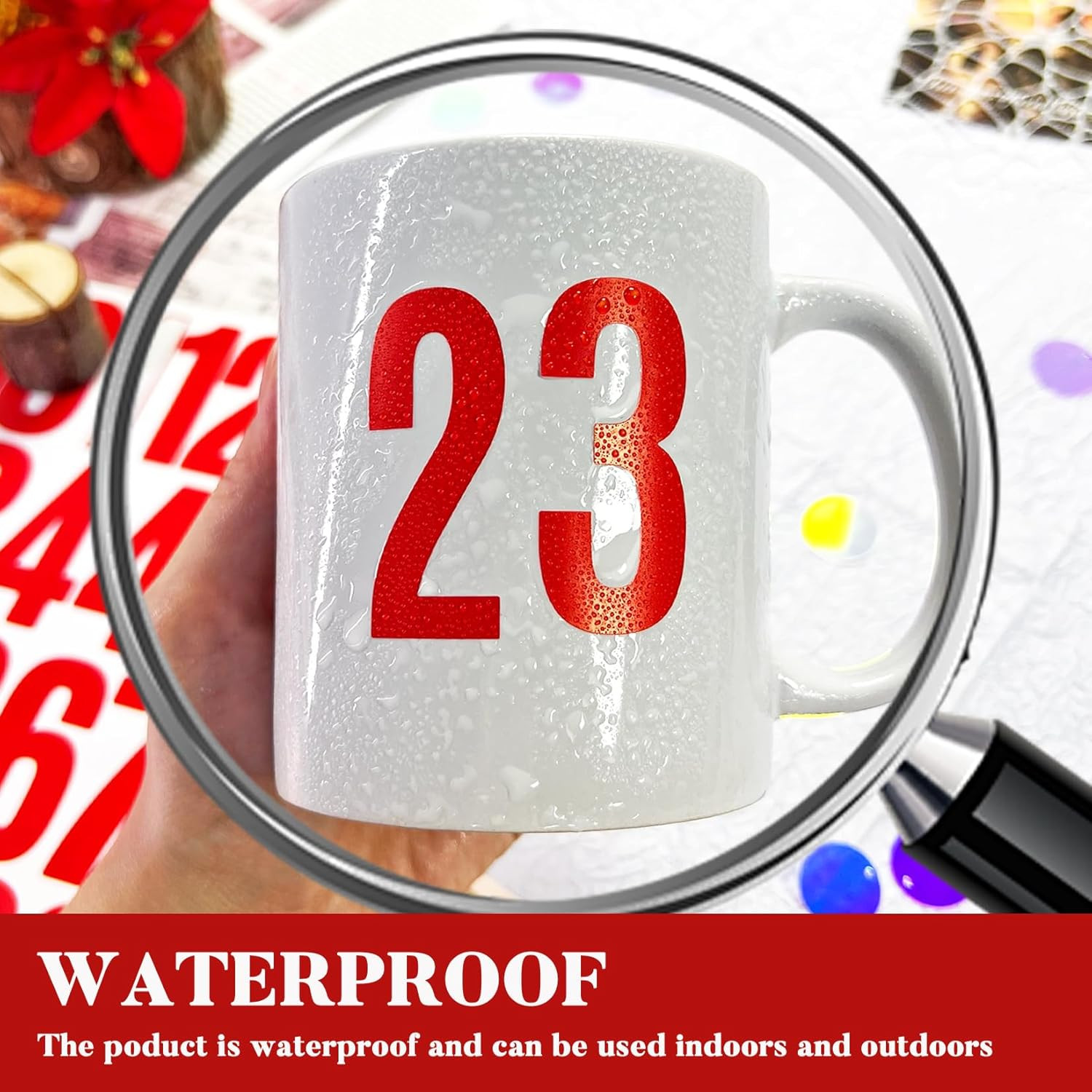 300 Number Stickers, 10 Sheets 2 Inches Self-Adhesive Vinyl 0-9 Decals for Scrap