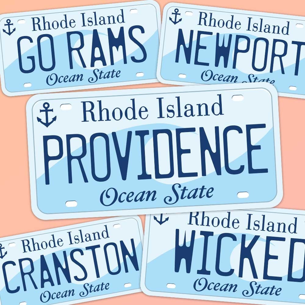 Rhode Island License Plate Stickers – Choose Your RI City Decal