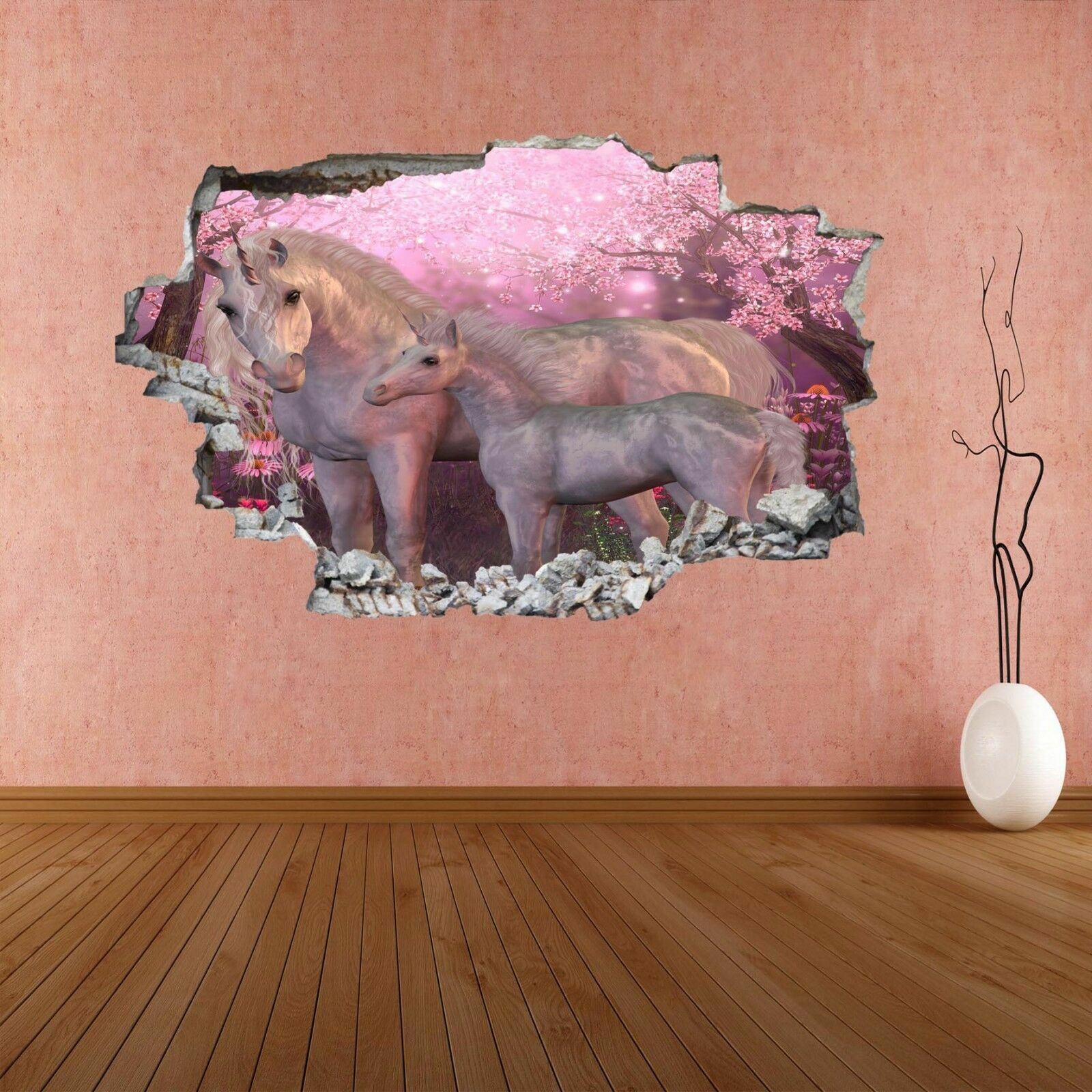 Unicorns Fairy Tale Magical Fairyland Fantasy Wall Sticker Mural Decal Kids AZ22