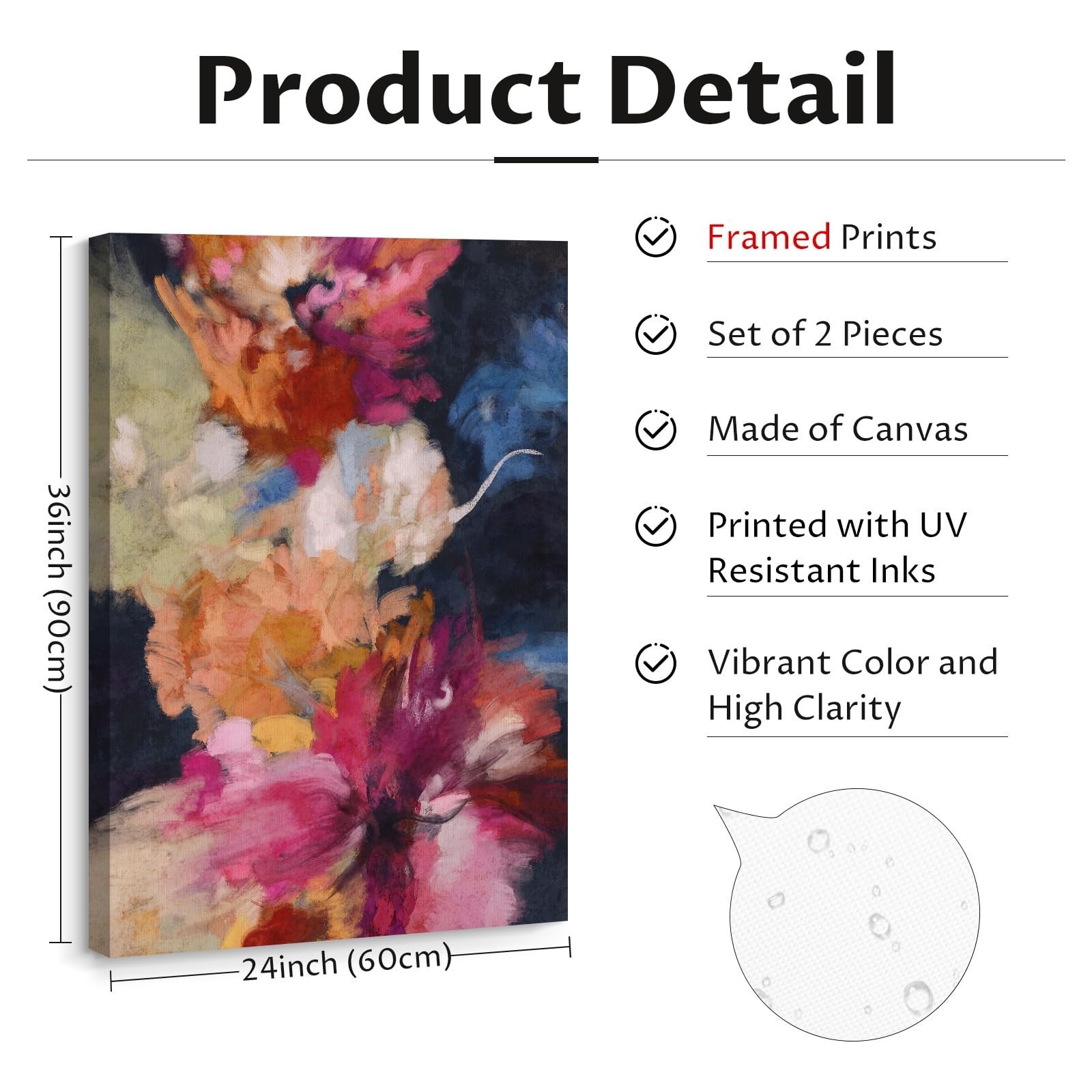 Colorful Abstract Wall Art Decor Modern Flower Canvas Wall Art Abstract Flowe…